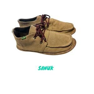 Sanuk Beige Tan Chukka Ankle Booties Women's Size 10 Lace Up 358